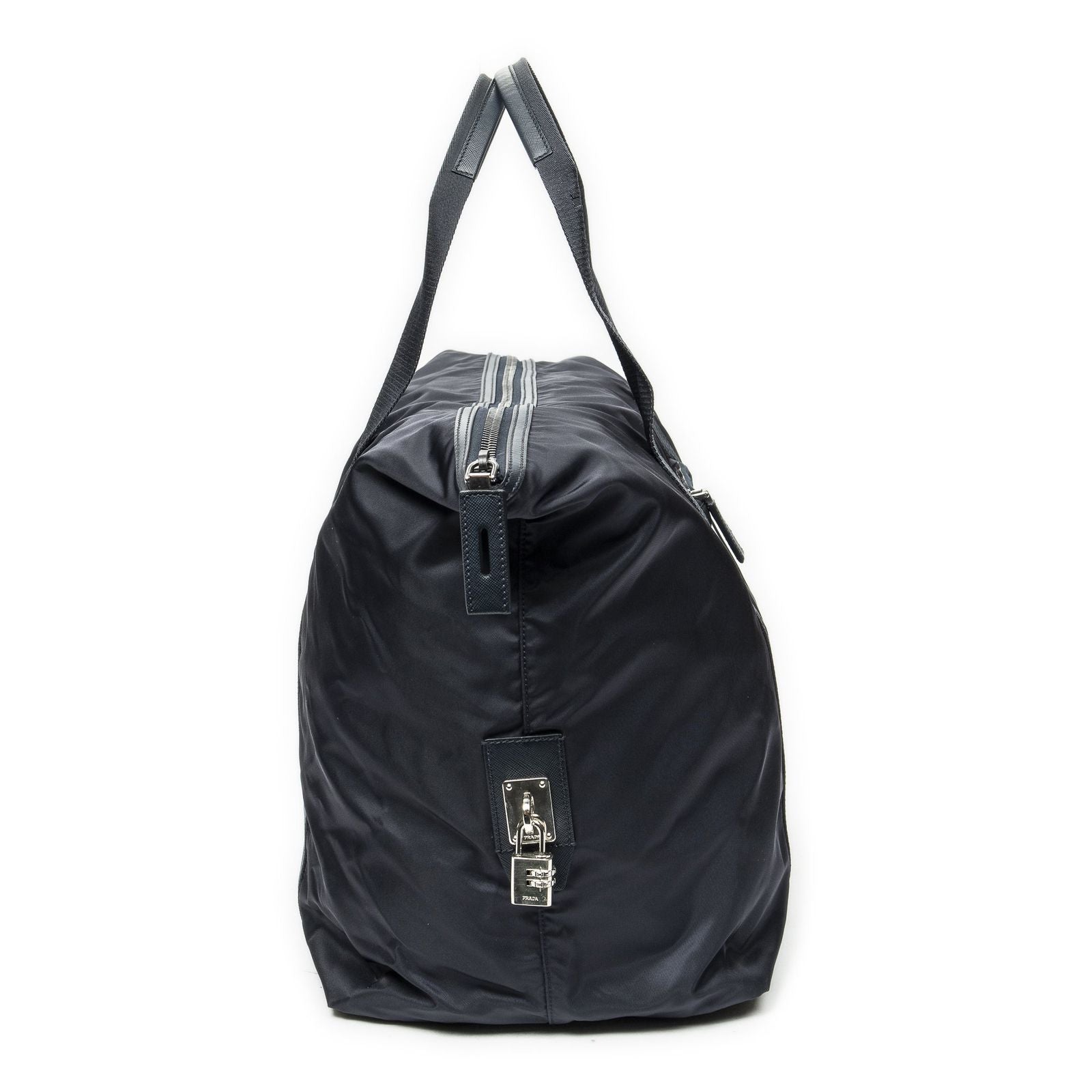 Prada Collapsible Weekender Navy Nylon Canvas Travel — view 4