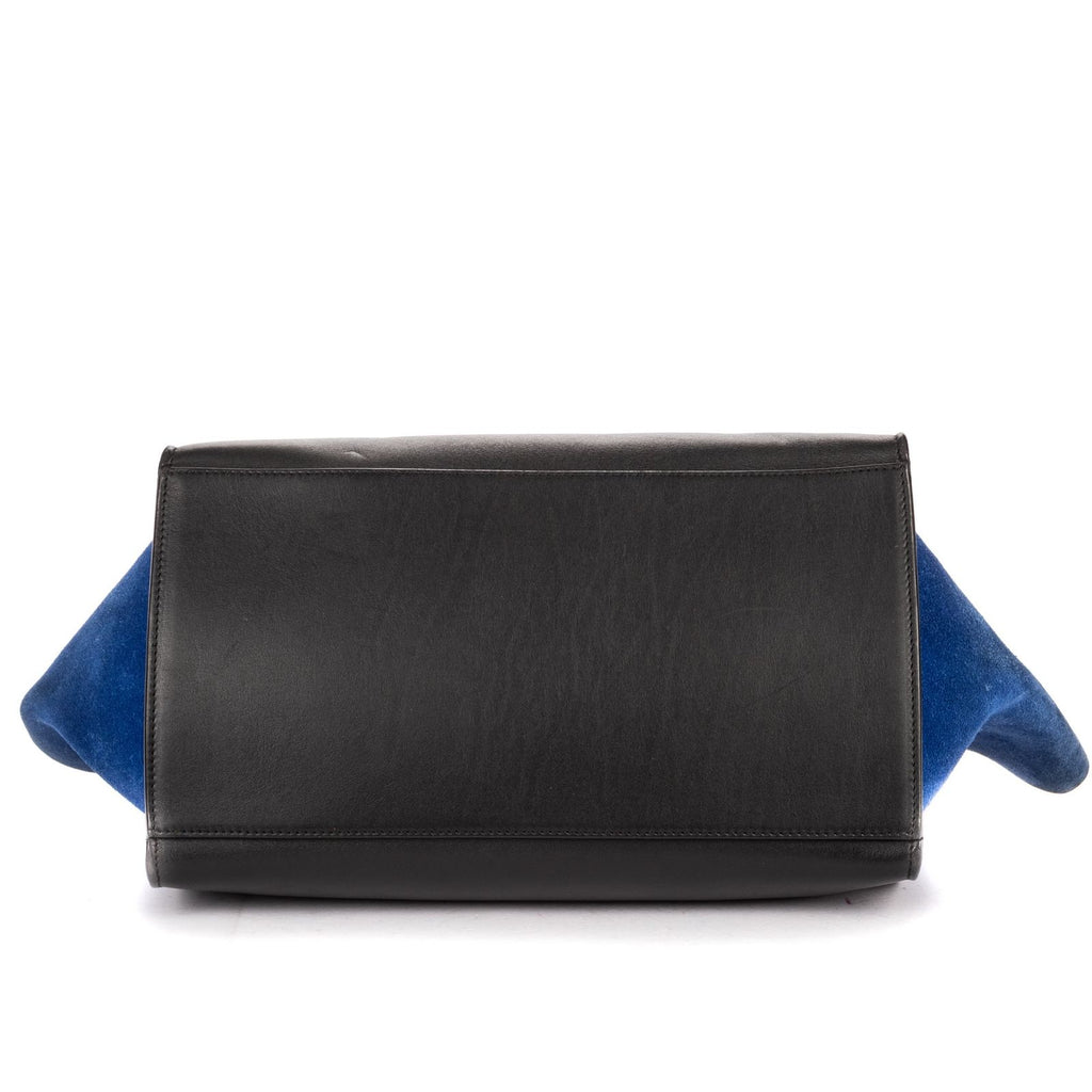 Celine Tricolor le Trapeze Zuto Pu Black Blue Smooth Calfskin Shoulder — view 6