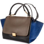 Celine Tricolor le Trapeze Zuto Pu Black Blue Smooth Calfskin Shoulder — view 2