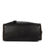 Loewe Amazona Large Boston Black Brown Aged Calfskin Fur Canvas Handbag — view 6