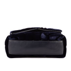 Saint Laurent Toy Loulou Crossbody Navy Chevron Velvet Canvasa — view 6