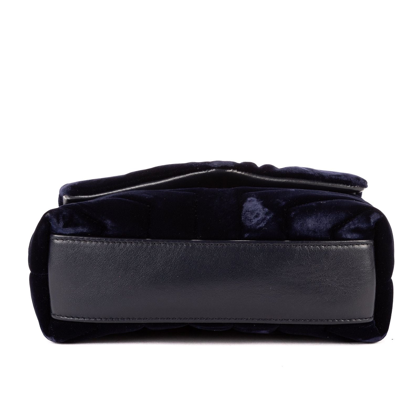 Saint Laurent Toy Loulou Crossbody Navy Chevron Velvet Canvasa — view 6