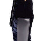 Saint Laurent Toy Loulou Crossbody Navy Chevron Velvet Canvasa — view 8