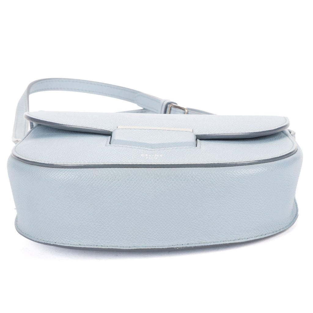 Celine Small Trotteur Crossbody Blue Grain Calf Skin Leather — view 6