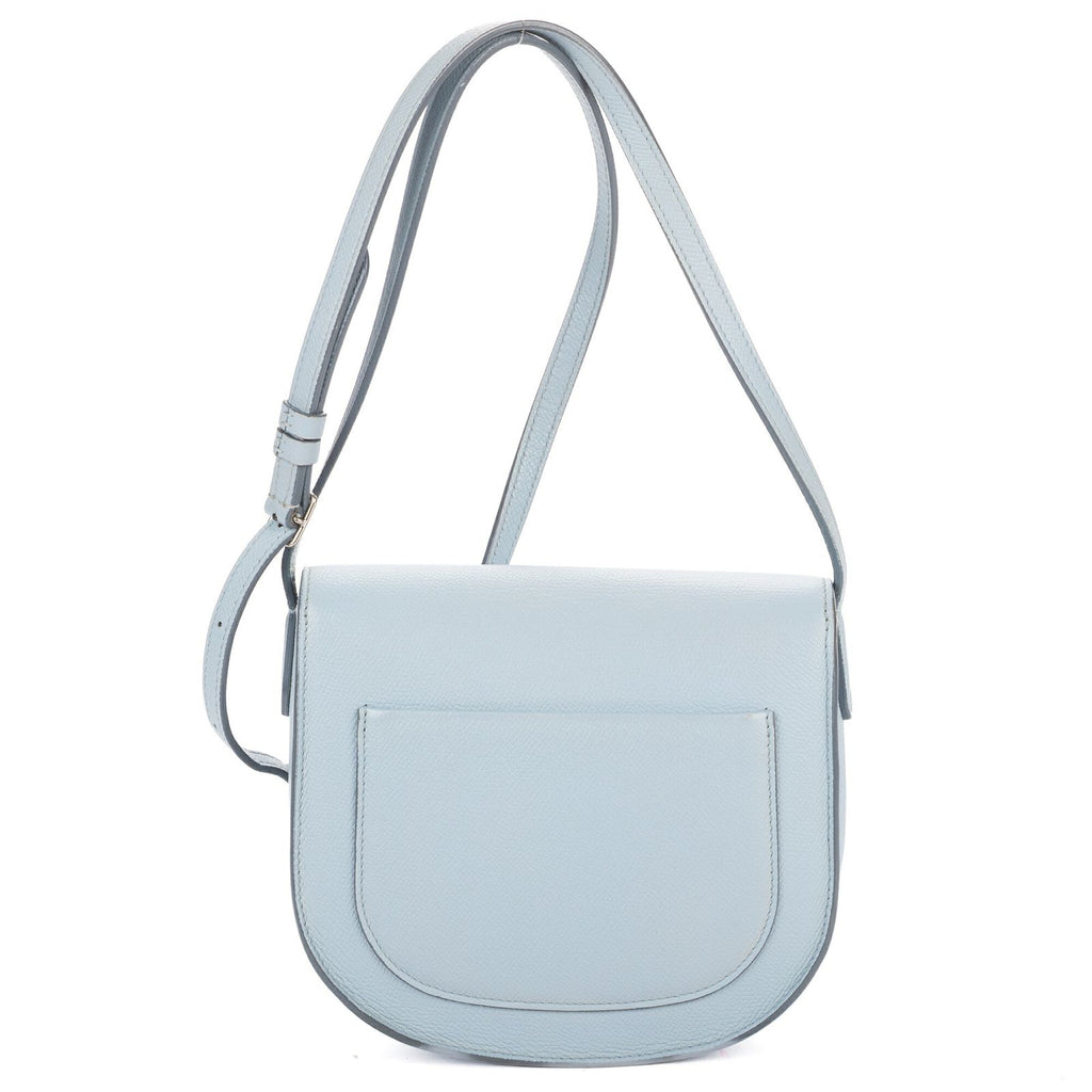 Celine Small Trotteur Crossbody Blue Grain Calf Skin Leather — view 5
