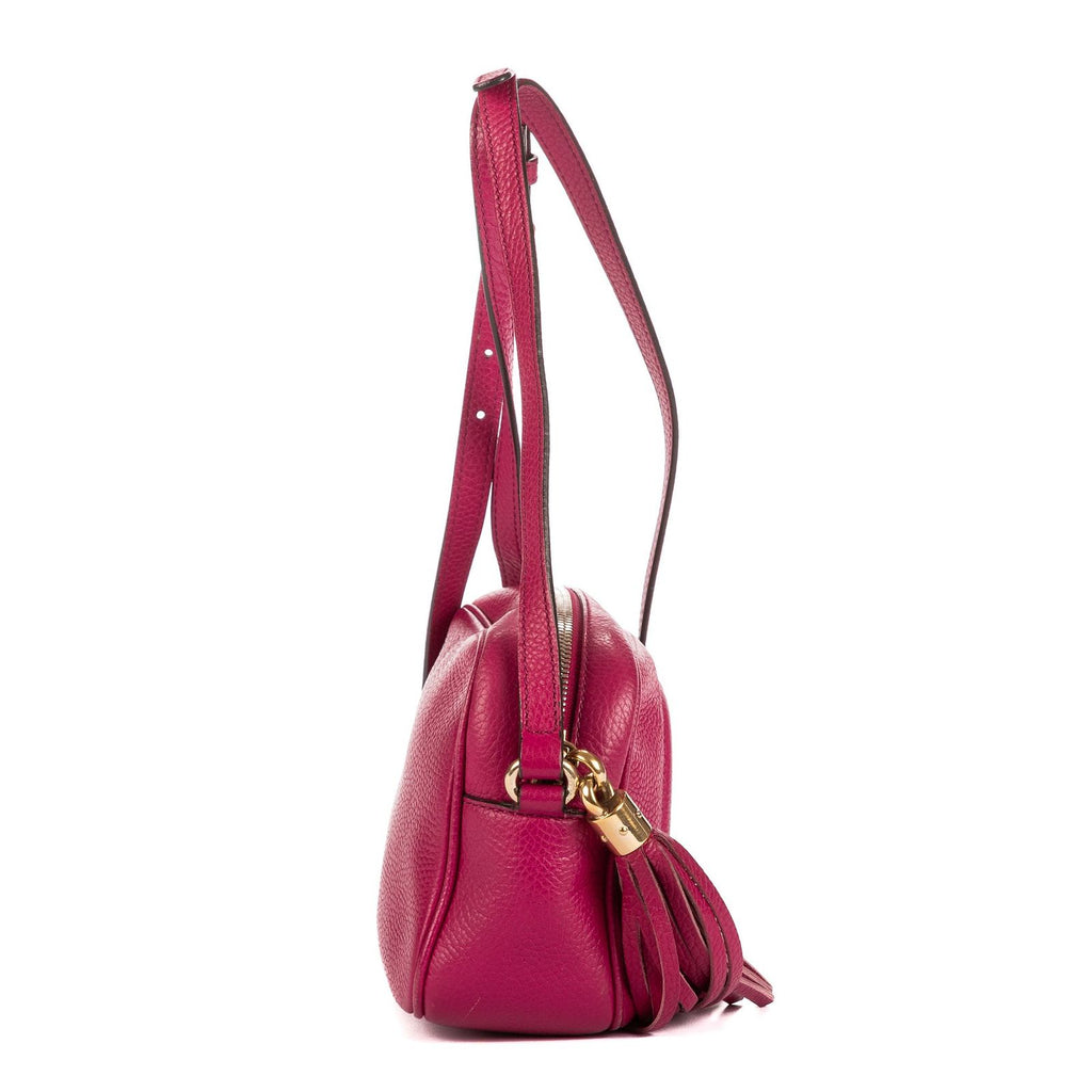Gucci Soho Disco Pink Gray Leather Shoulder — view 5