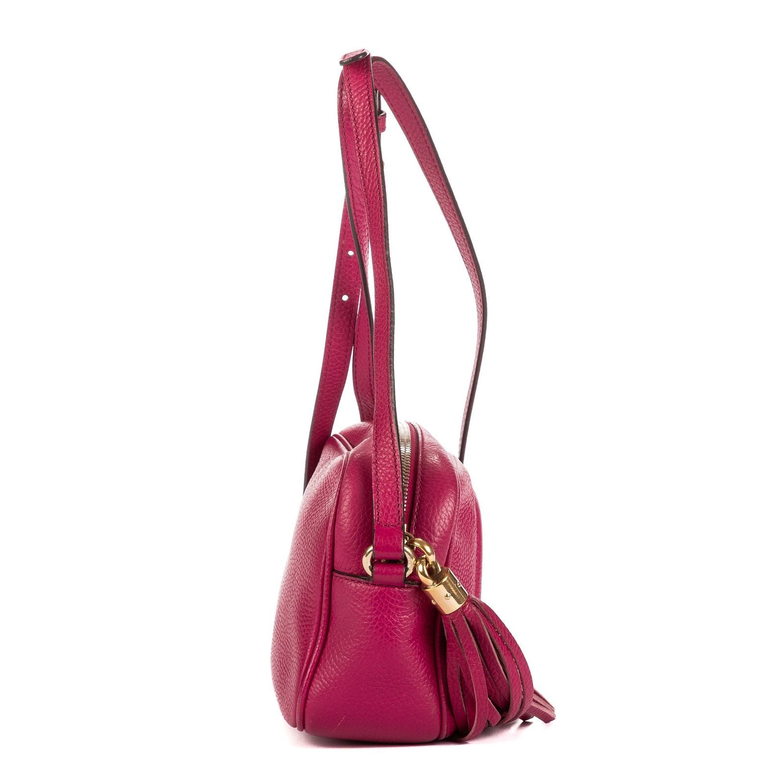 Gucci Soho Disco Pink Gray Leather Shoulder — view 5