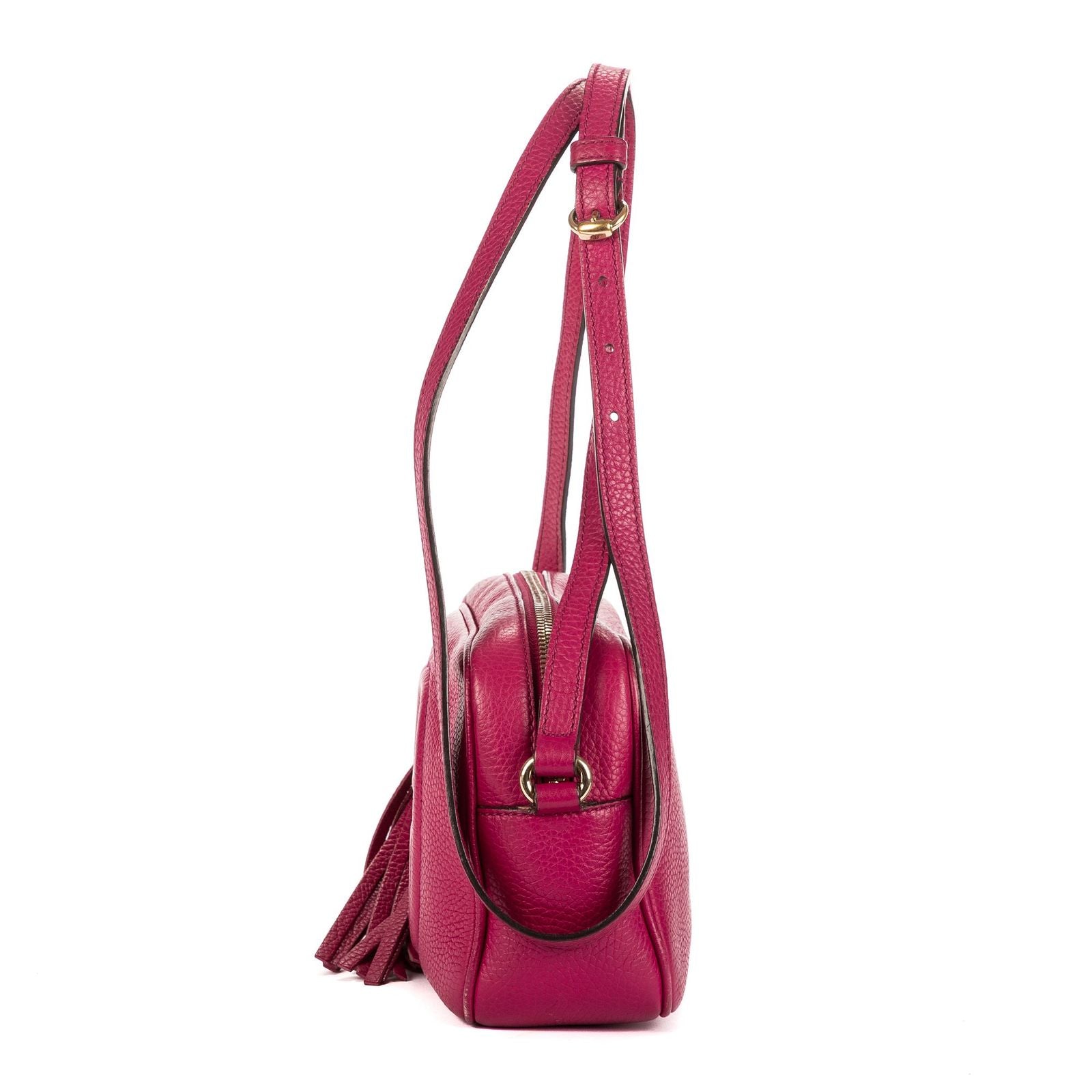 Gucci Soho Disco Pink Gray Leather Shoulder — view 3