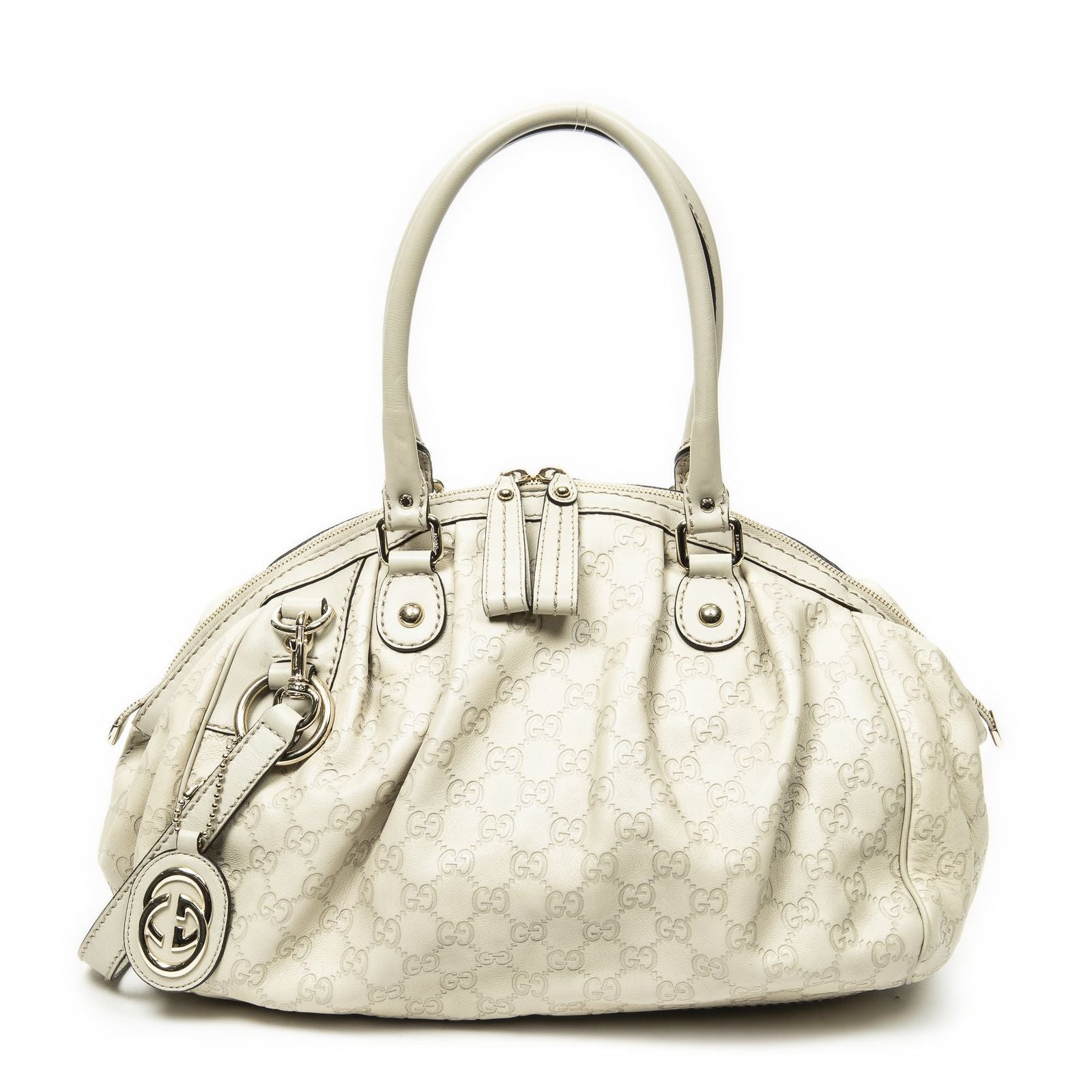 Gucci Midi Amsu Key Boston Ivory Guccissima Shoulder
