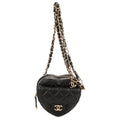 Chanel Heart Belt Bag Black Quilted Lambskin Leather