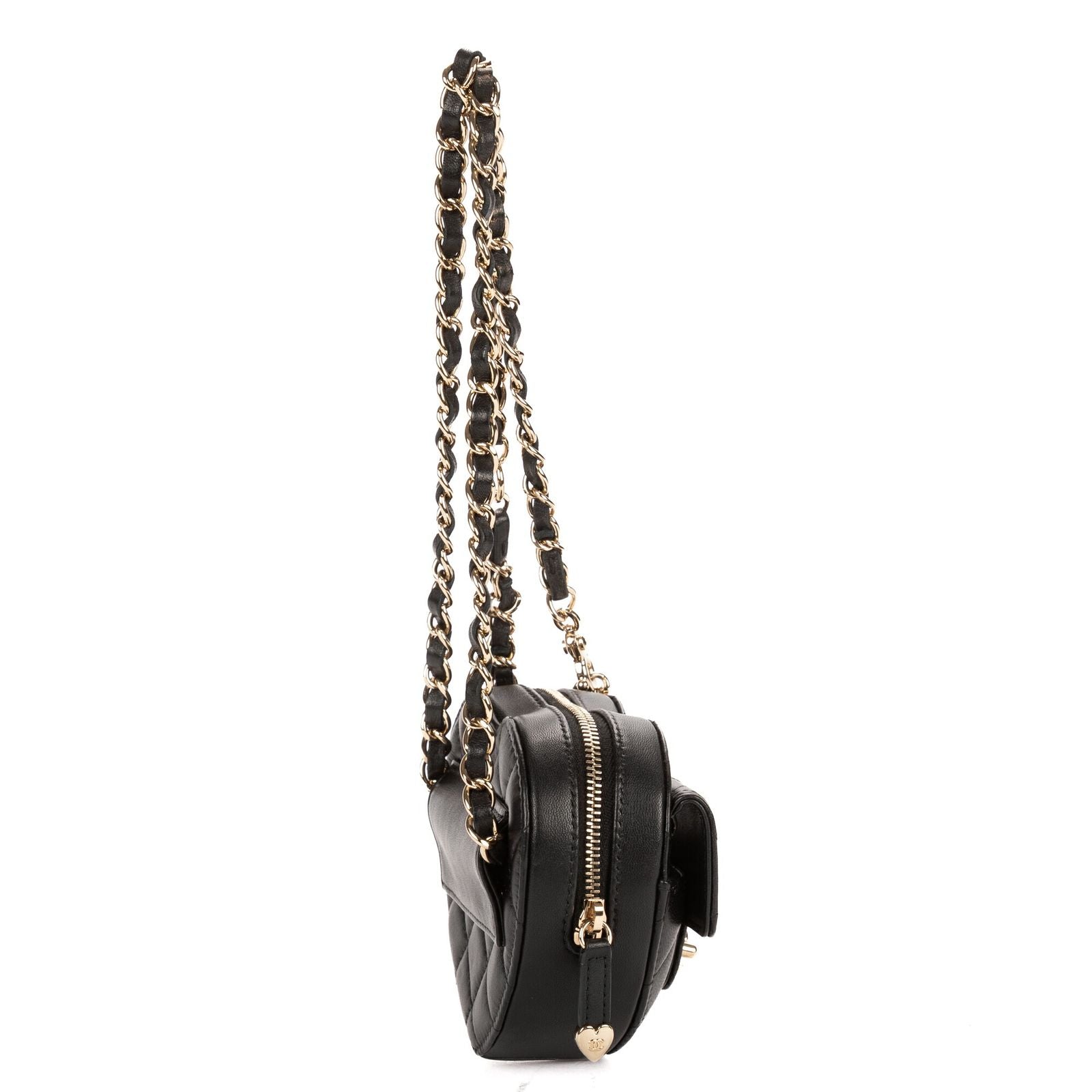 Chanel Heart Belt Bag Black Quilted Lambskin Leather — view 4