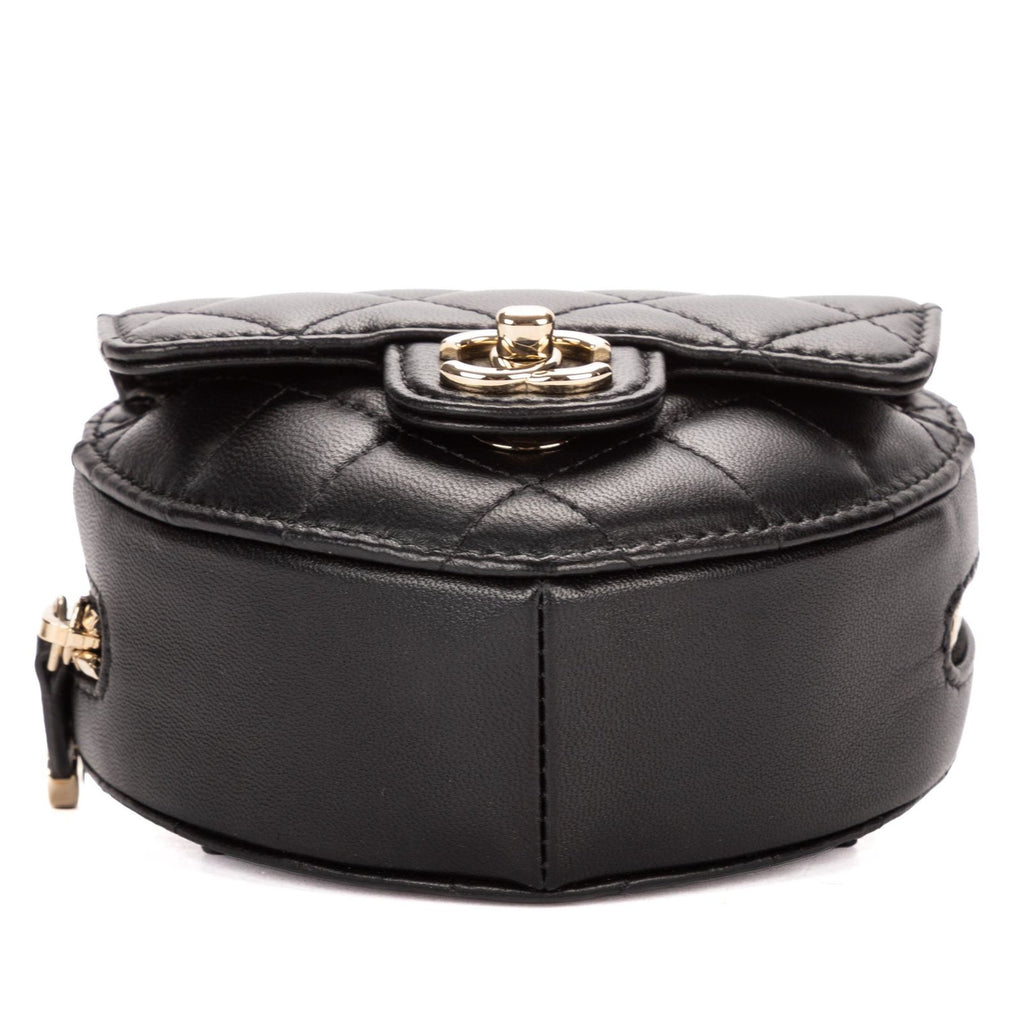 Chanel Heart Belt Bag Black Quilted Lambskin Leather — view 6
