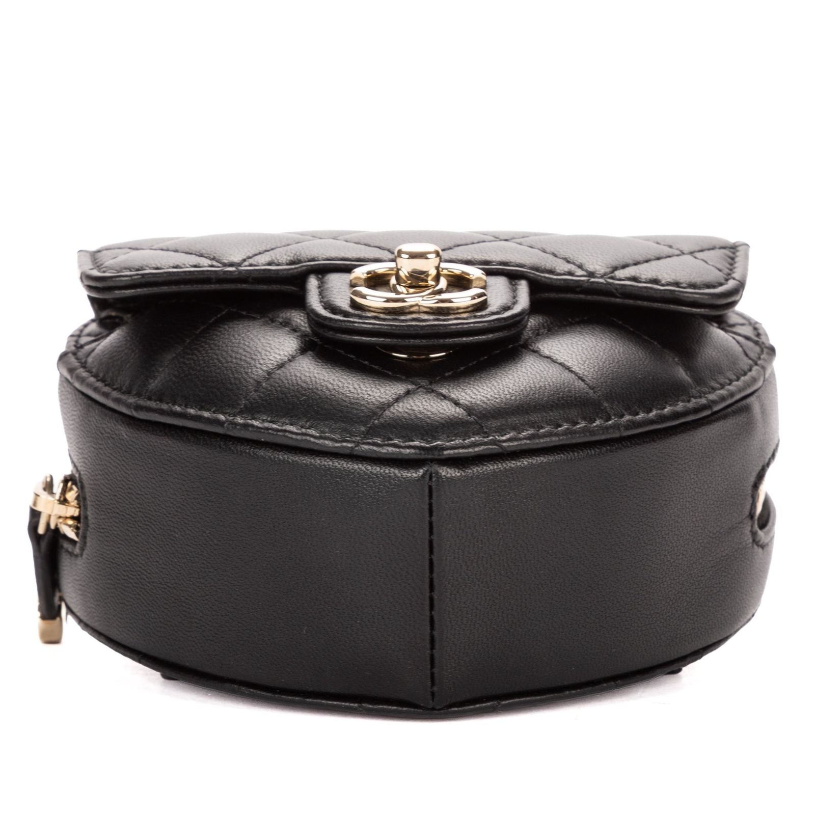 Chanel Heart Belt Bag Black Quilted Lambskin Leather — view 6