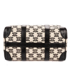 Celine Collection Small Boston Bag Black White Print Embroidery Canvas — view 6