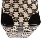 Celine Collection Small Boston Bag Black White Print Embroidery Canvas — view 8