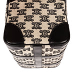 Celine Collection Small Boston Bag Black White Print Embroidery Canvas — view 7