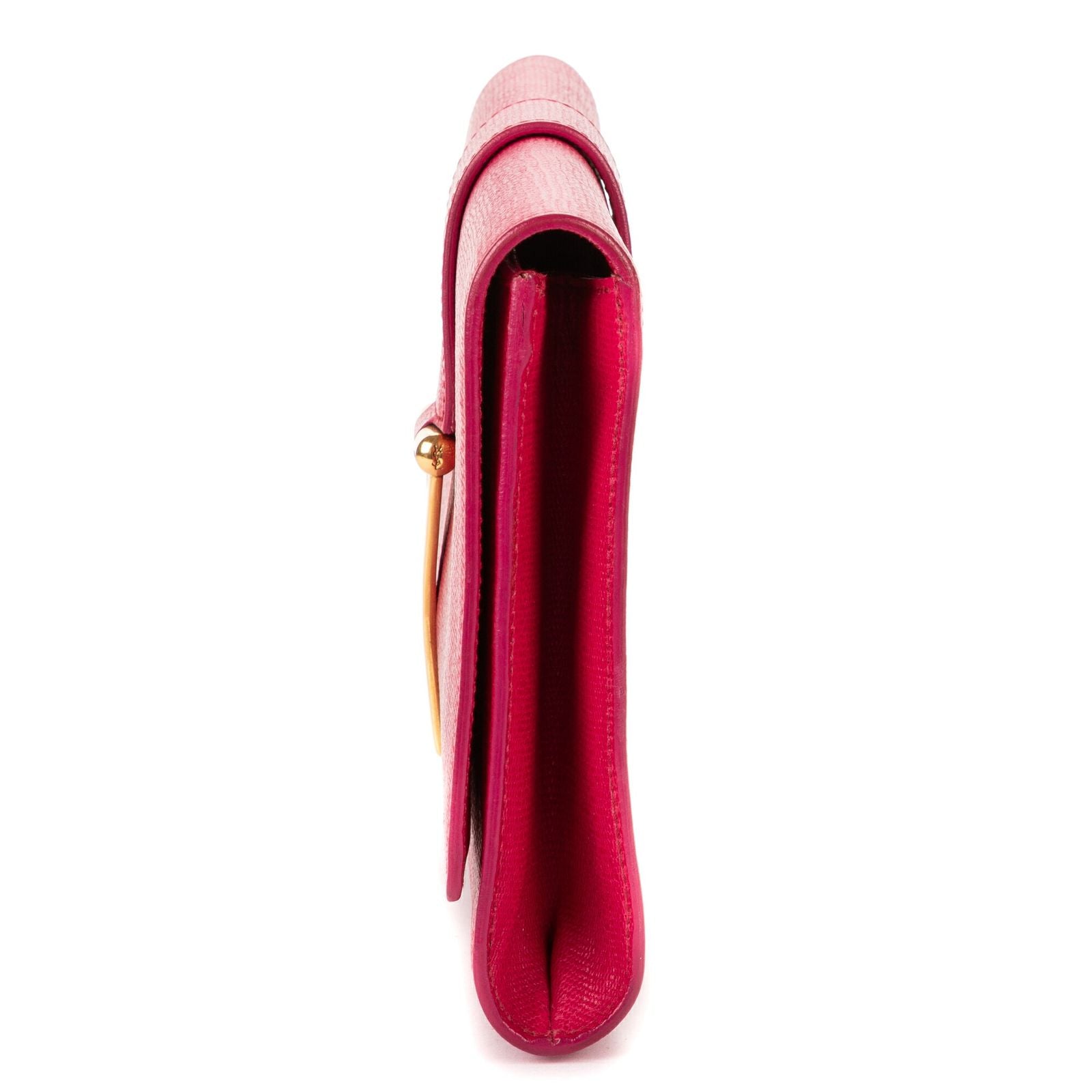 Saint Laurent Line Clutch Pink Calfskin Leather — view 3