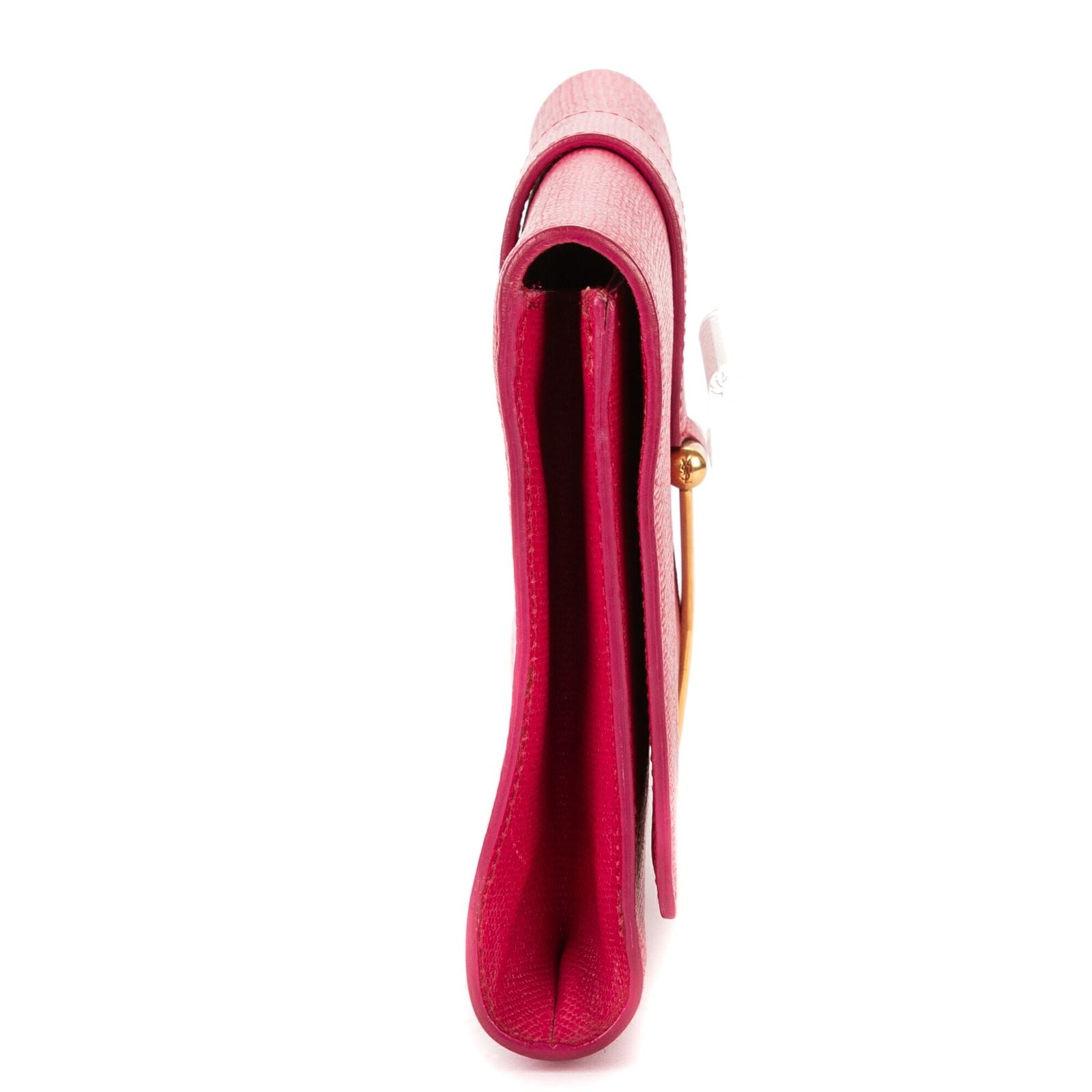 Saint Laurent Line Clutch Pink Calfskin Leather — view 4