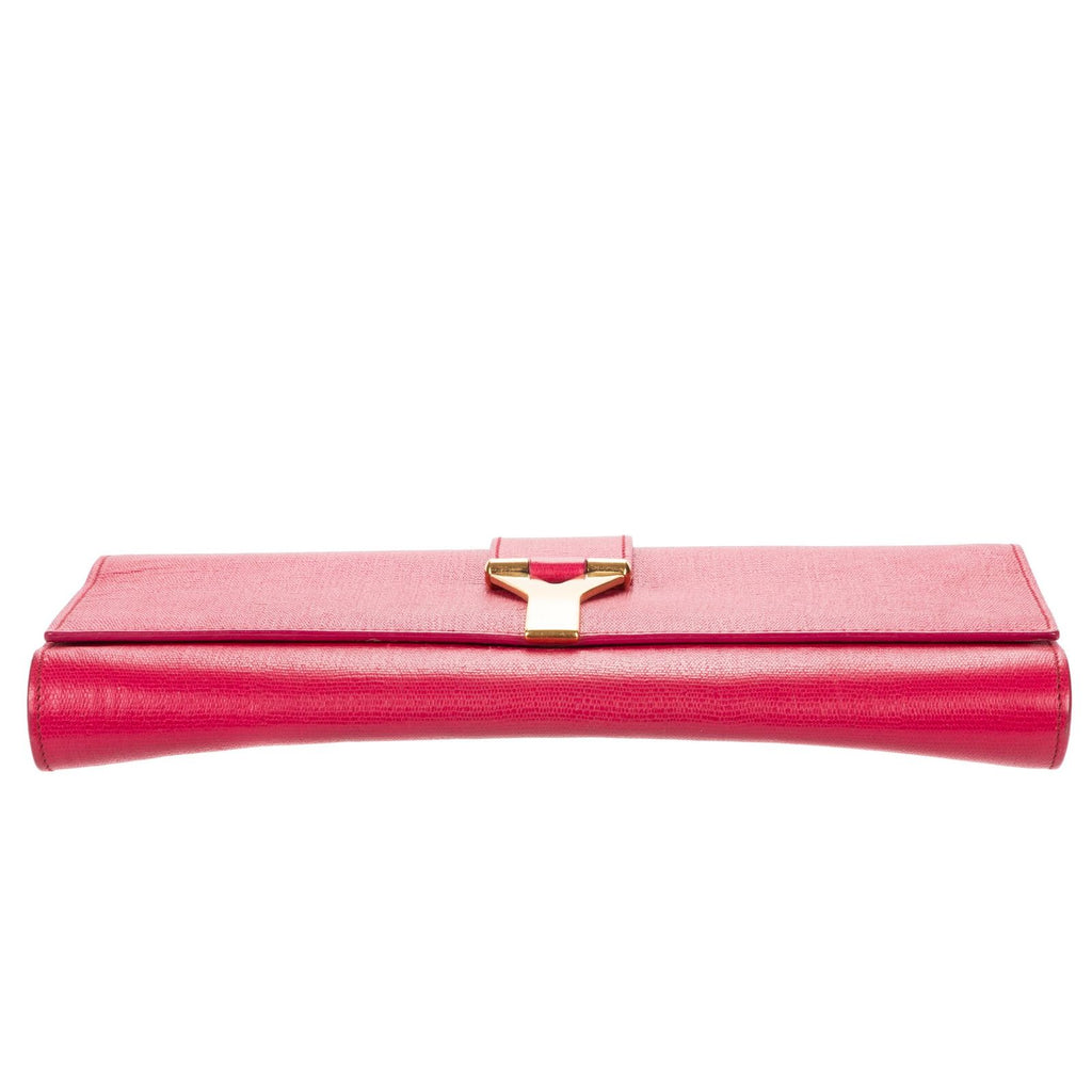 Saint Laurent Line Clutch Pink Calfskin Leather — view 6