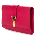 Saint Laurent Line Clutch Pink Calfskin Leather — view 2