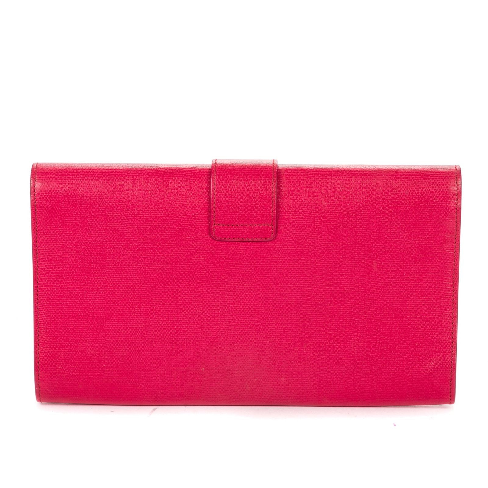 Saint Laurent Line Clutch Pink Calfskin Leather — view 5