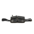 Celine Double Pocket Waist Bag Black Macadamia Canvas — view 3