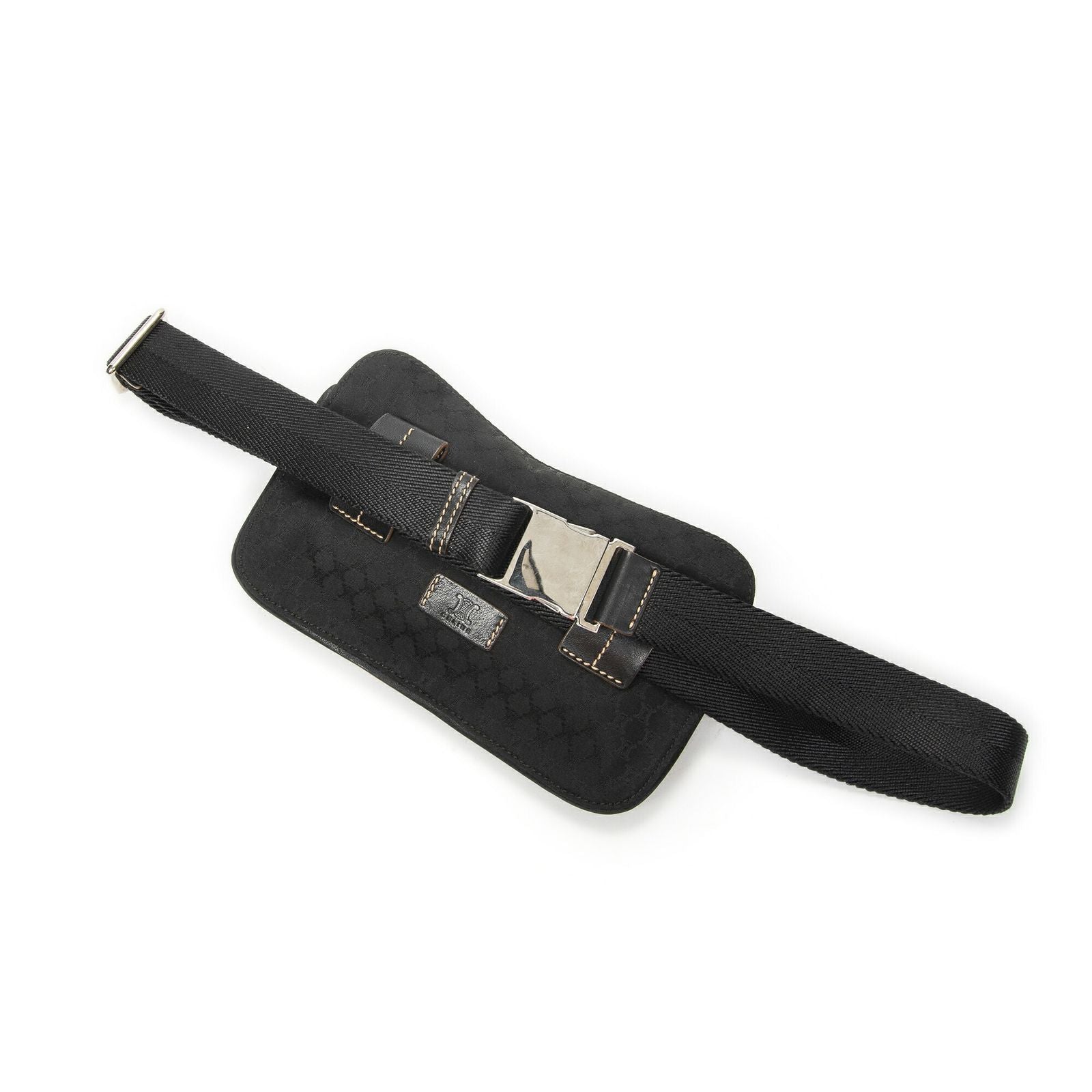Celine Double Pocket Waist Bag Black Macadamia Canvas — view 2