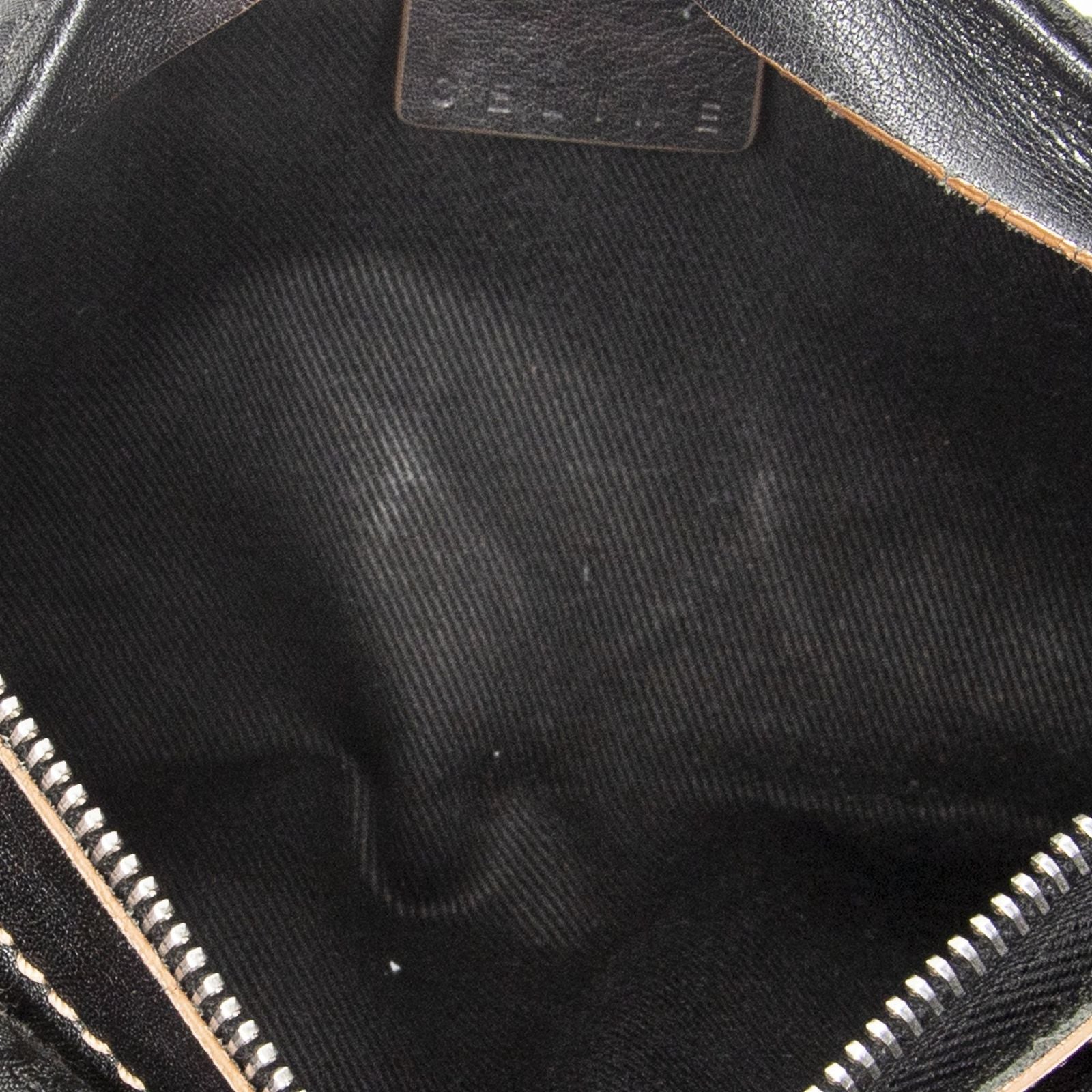 Celine Double Pocket Waist Bag Black Macadamia Canvas — view 4