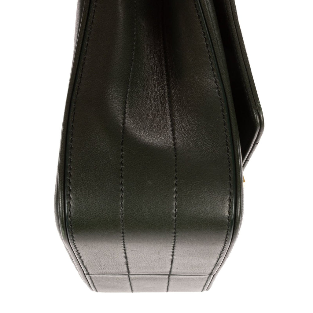 Saint Laurent Small Vicky Chain Flap Crossbody Da Green Matelasse Calfskin — view 8