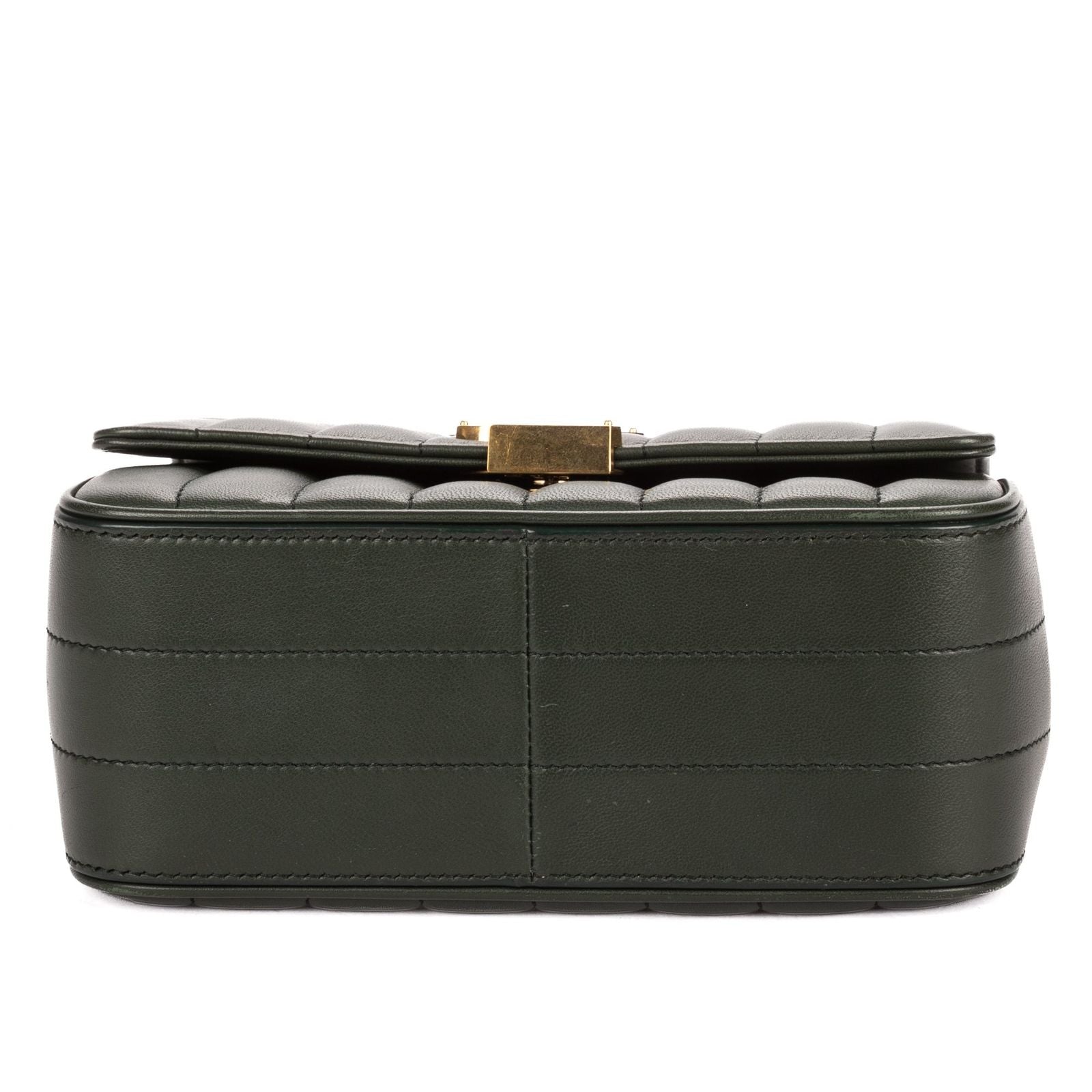Saint Laurent Small Vicky Chain Flap Crossbody Da Green Matelasse Calfskin — view 6