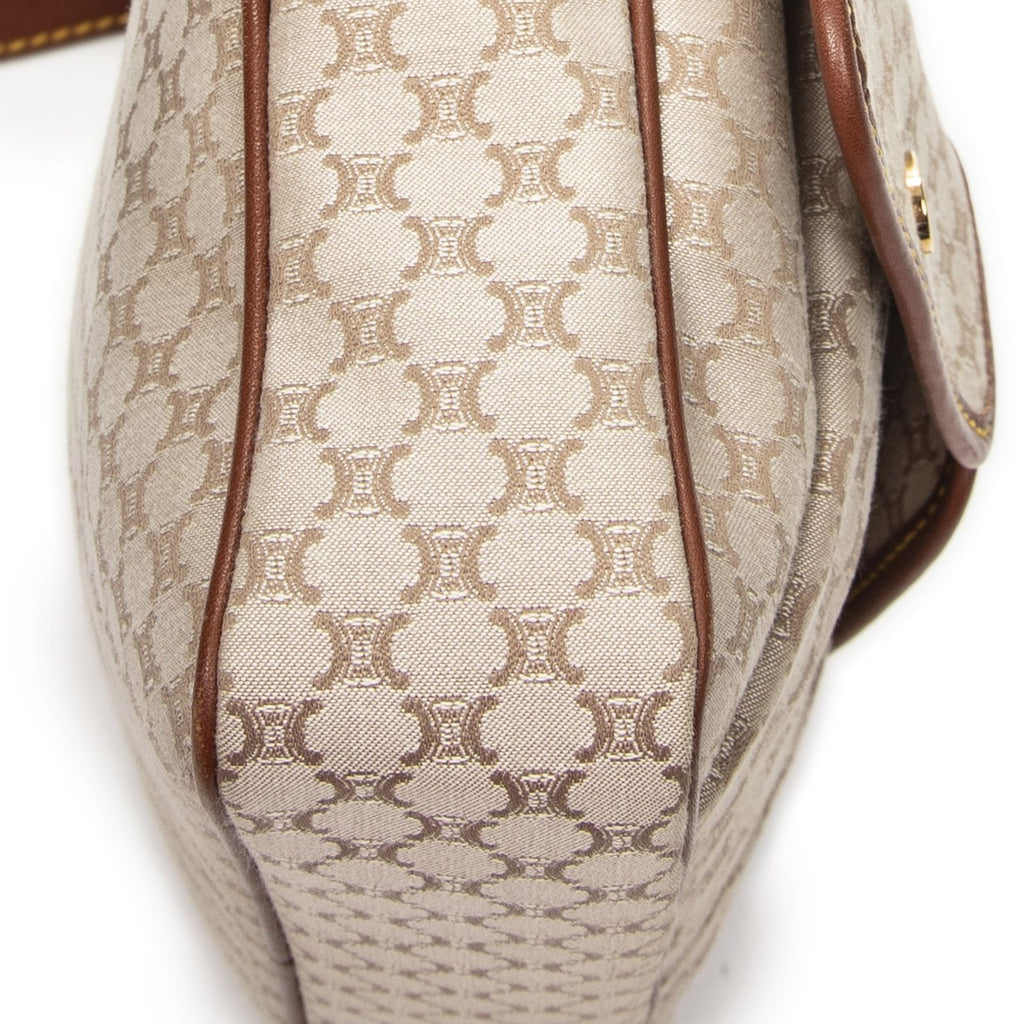 Celine Double Pocket Zip Crossbody Brown Beige Macadam Canvas — view 7