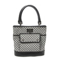 Celine Turnlock Bucket Tote Black Gray Macadamia Canvas