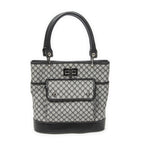 Celine Turnlock Bucket Tote Black Gray Macadamia Canvas
