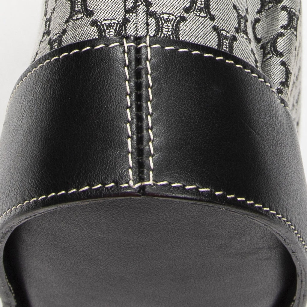 Celine Turnlock Bucket Tote Black Gray Macadamia Canvas — view 7