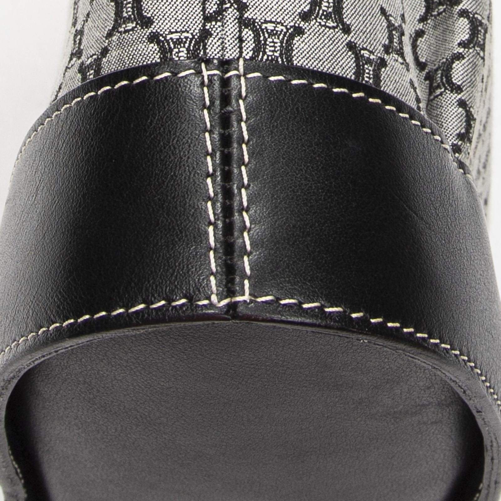 Celine Turnlock Bucket Tote Black Gray Macadamia Canvas — view 7