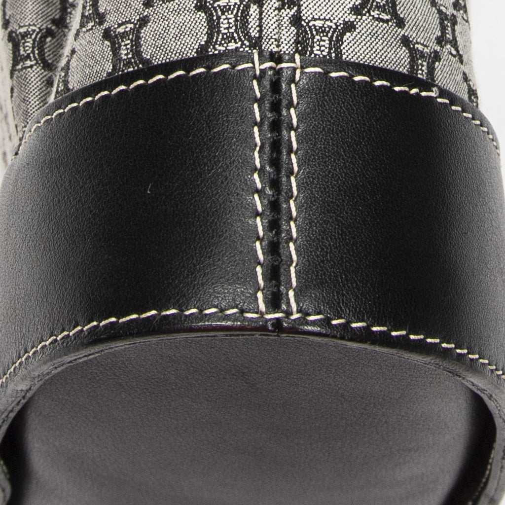 Celine Turnlock Bucket Tote Black Gray Macadamia Canvas — view 8
