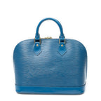 Louis Vuitton Alma Blue Epi Handbag — view 5