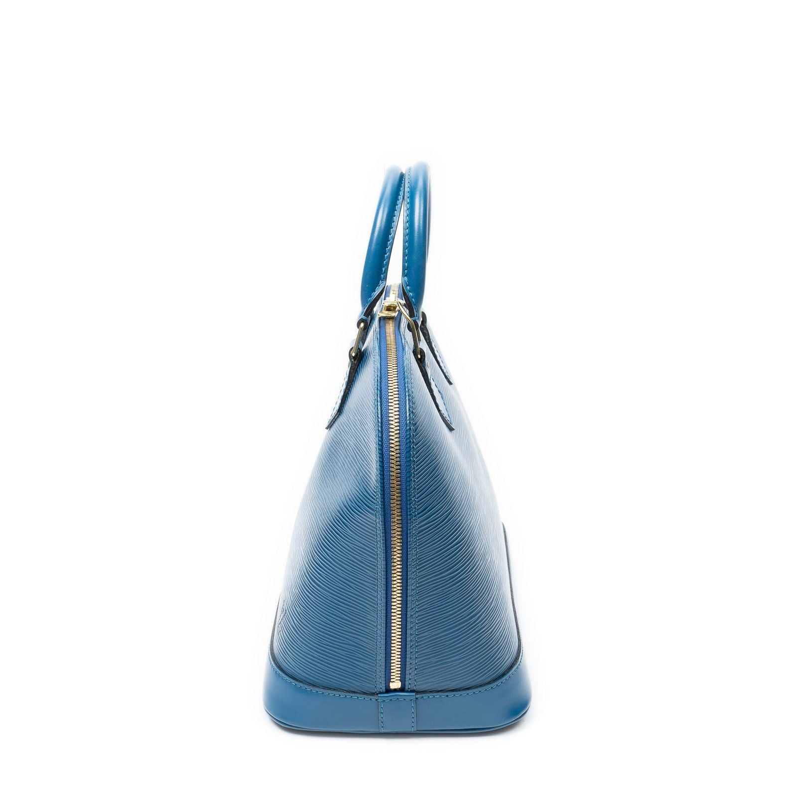 Louis Vuitton Alma Blue Epi Handbag — view 3