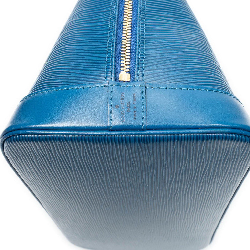 Louis Vuitton Alma Blue Epi Handbag — view 8