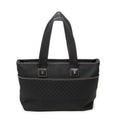 Celine Zip Tote Black Macadam Canvas