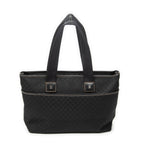 Celine Zip Tote Black Macadam Canvas
