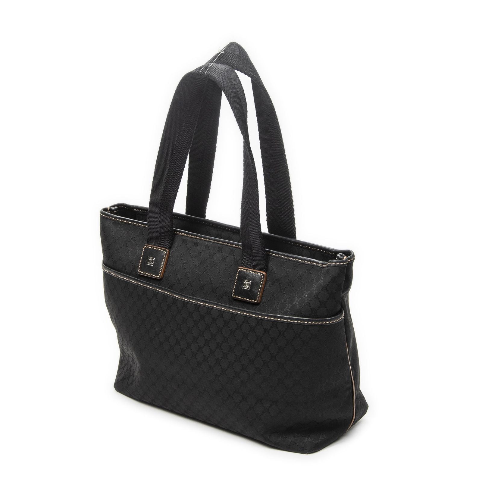 Celine Zip Tote Black Macadam Canvas — view 2