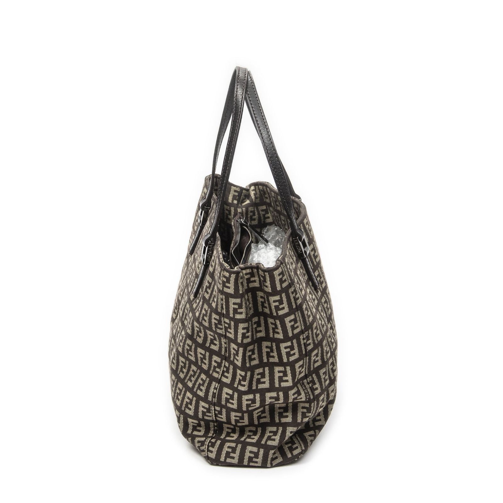 Fendi Smo le Pop Tote Da Brown Beige Zucchini No Canvas — view 4