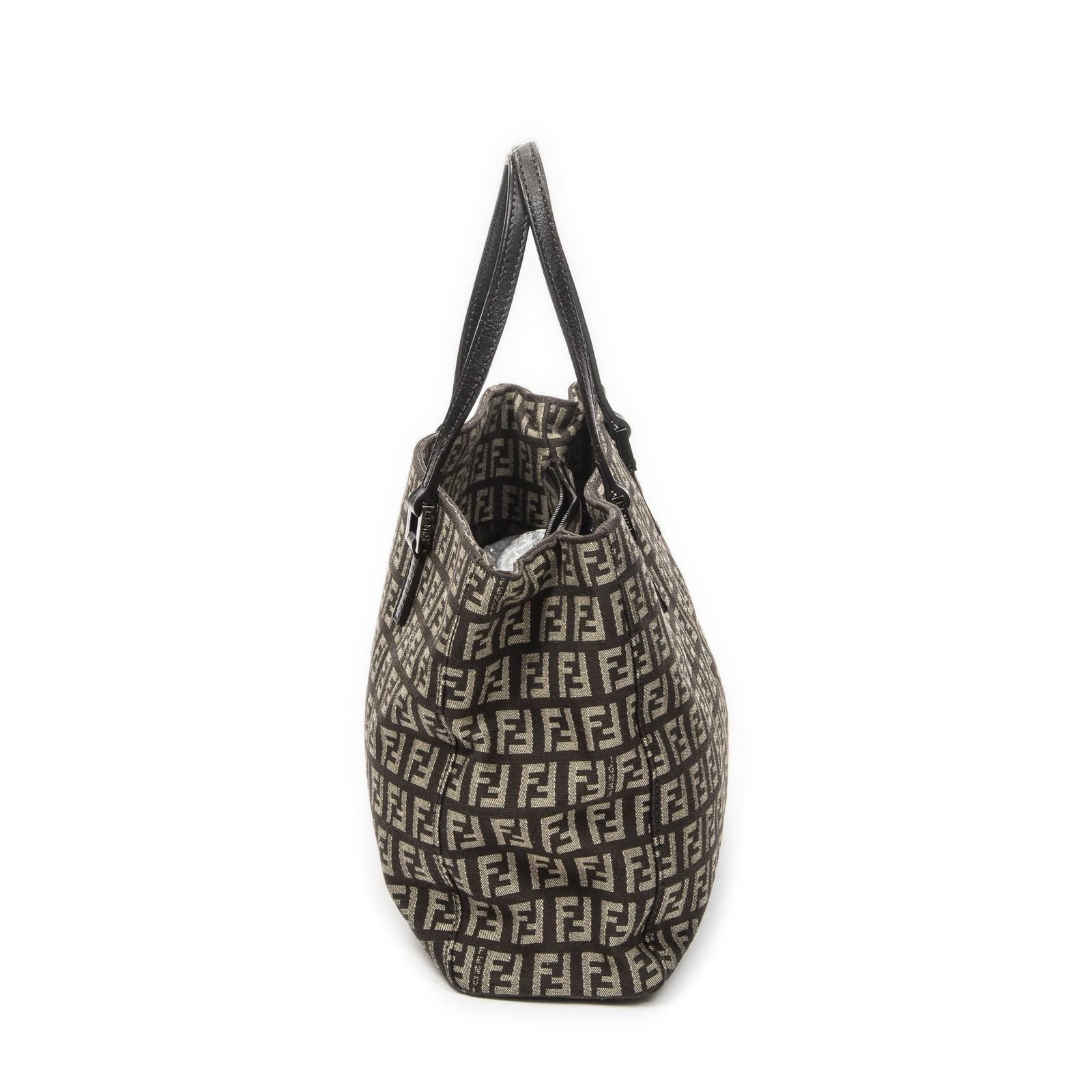 Fendi Smo le Pop Tote Da Brown Beige Zucchini No Canvas — view 3
