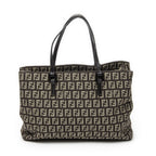 Fendi Smo le Pop Tote Da Brown Beige Zucchini No Canvas