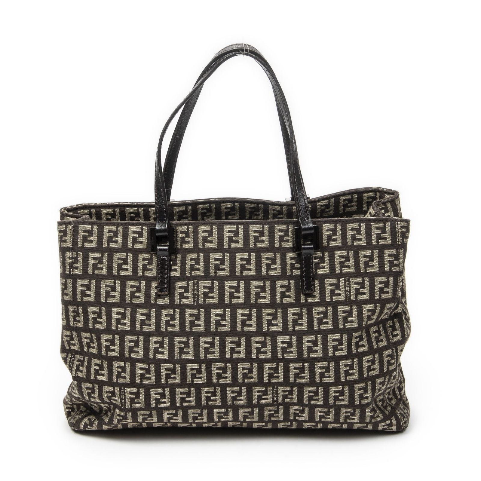 Fendi Smo le Pop Tote Da Brown Beige Zucchini No Canvas
