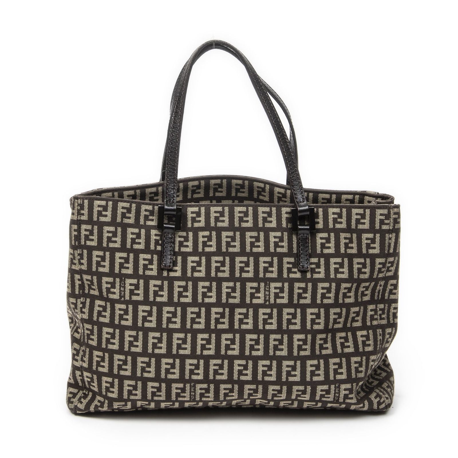 Fendi Smo le Pop Tote Da Brown Beige Zucchini No Canvas — view 5