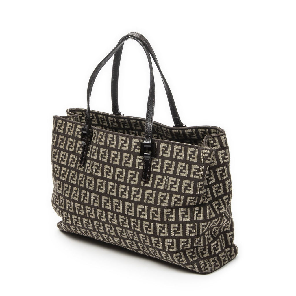 Fendi Smo le Pop Tote Da Brown Beige Zucchini No Canvas — view 2