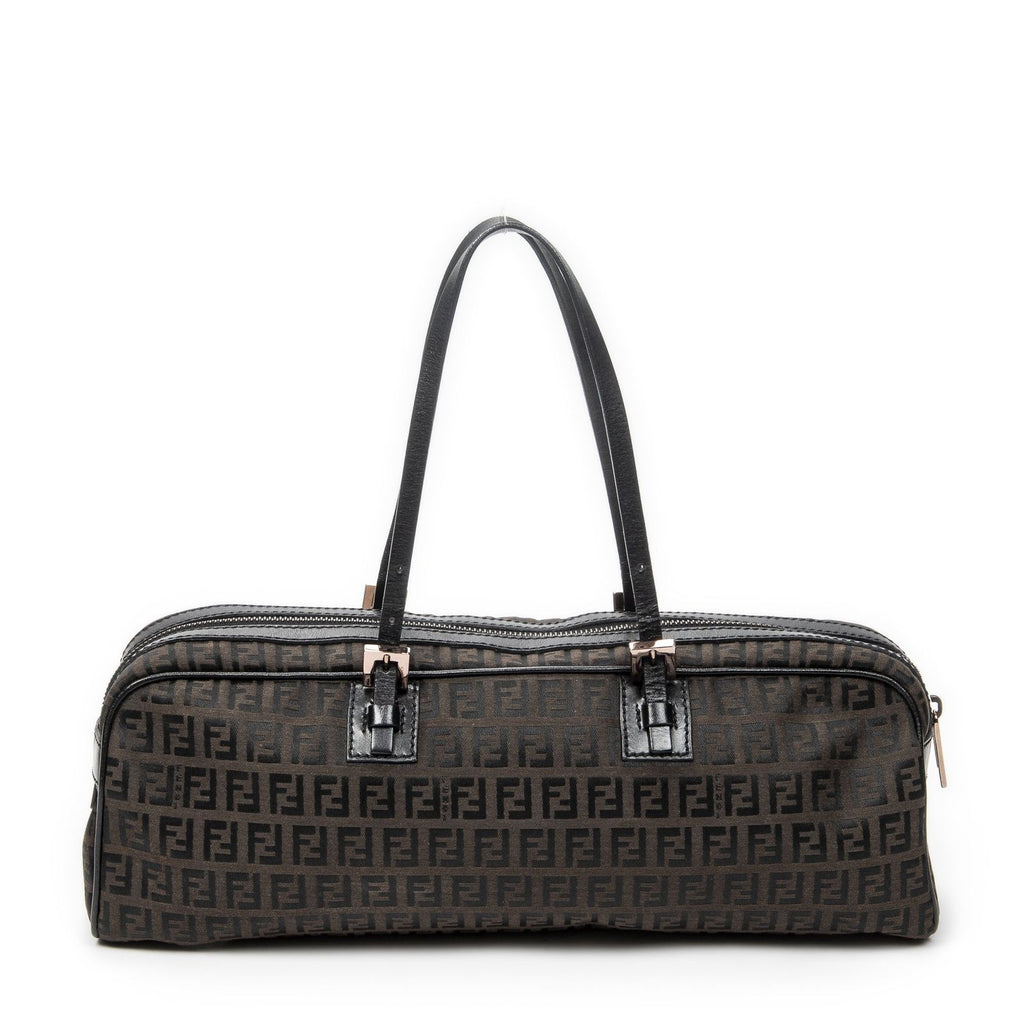 Fendi East West Boston Black Brown Zucchini No Canvas Shoulder — view 5