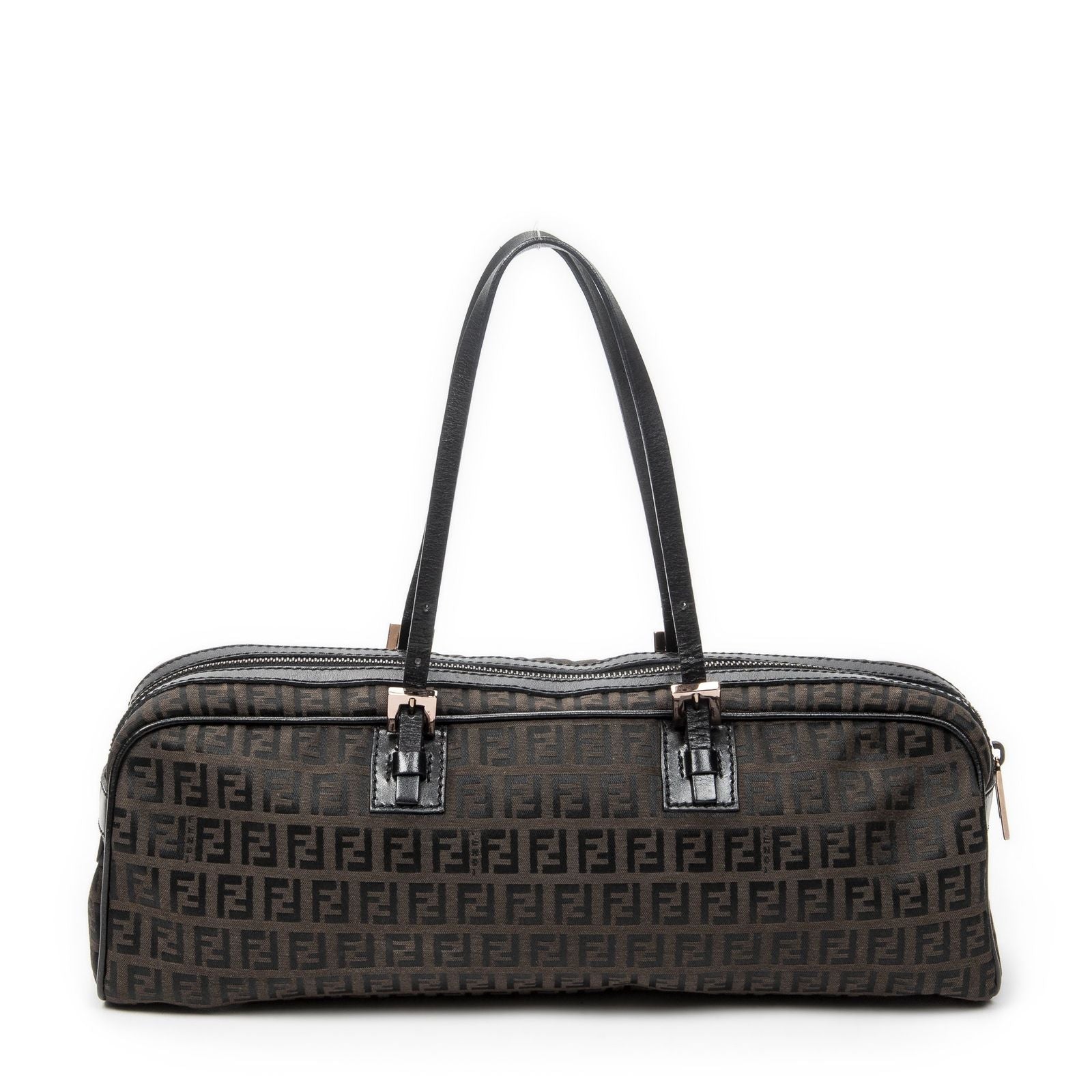 Fendi East West Boston Black Brown Zucchini No Canvas Shoulder — view 5